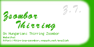 zsombor thirring business card